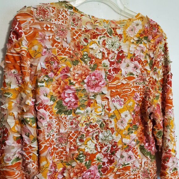 SNO SKINS  Floral V-neck Mock Wrap Exta Large Made in USA - Picture 6 of 16